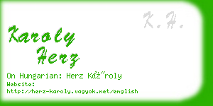 karoly herz business card